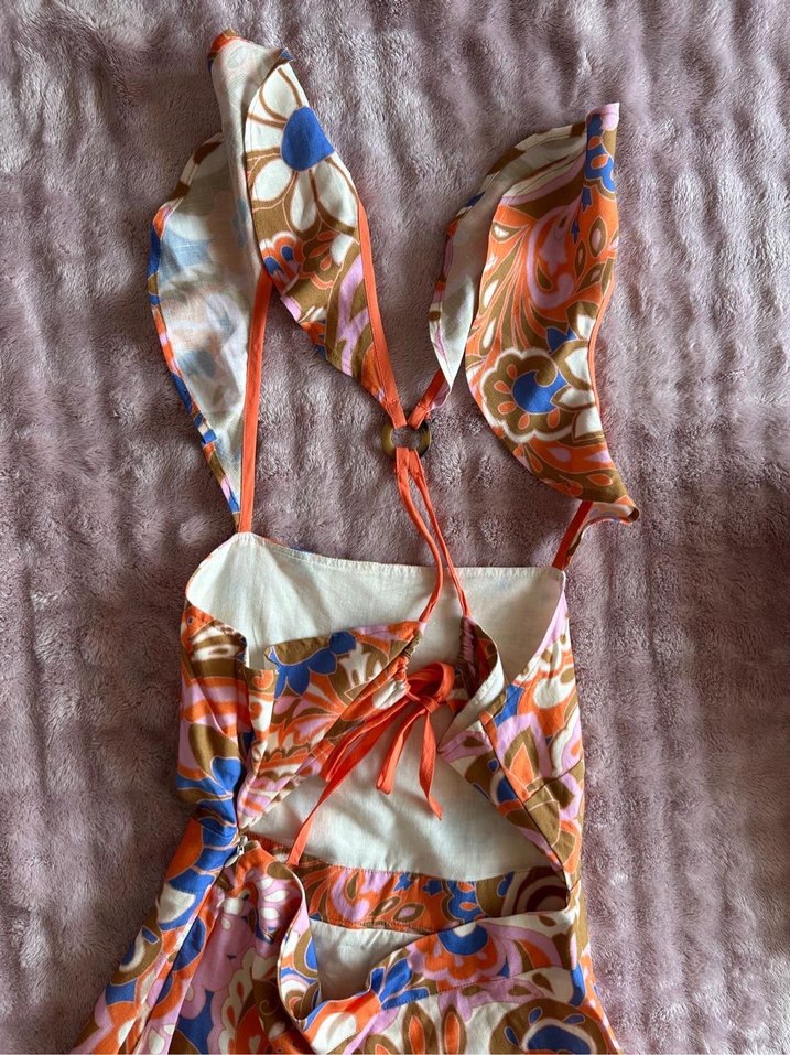 Bohem Çok Renkli Uzun Askılı Elbise Yargici - Görsel 3