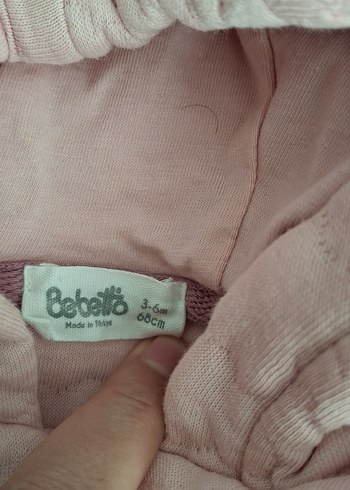 Kapüşonlu Pembe  Bebek Tulumu - Görsel 3