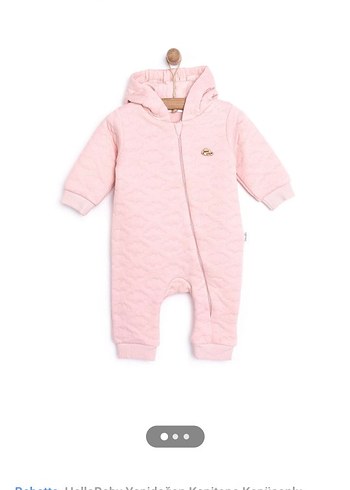 Kapüşonlu Pembe  Bebek Tulumu - Görsel 6