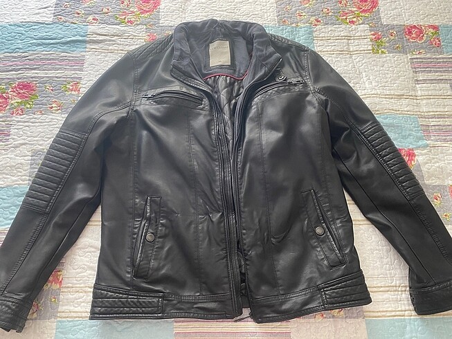 LC Waikiki suni deri ceket siyah XL