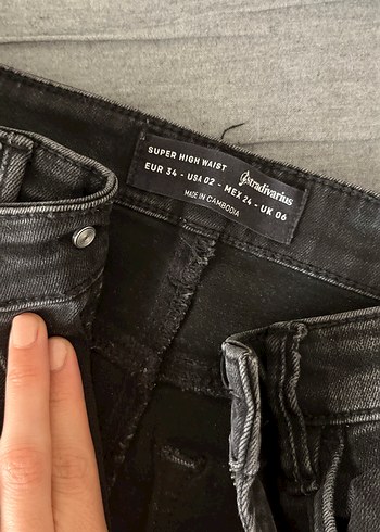 34 Beden gri Renk Gri Skinyy Fit Kadın Denim Pantolon