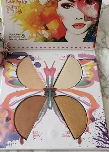 Cecile Cecile highlighter ve bronzer 4 lü palet
