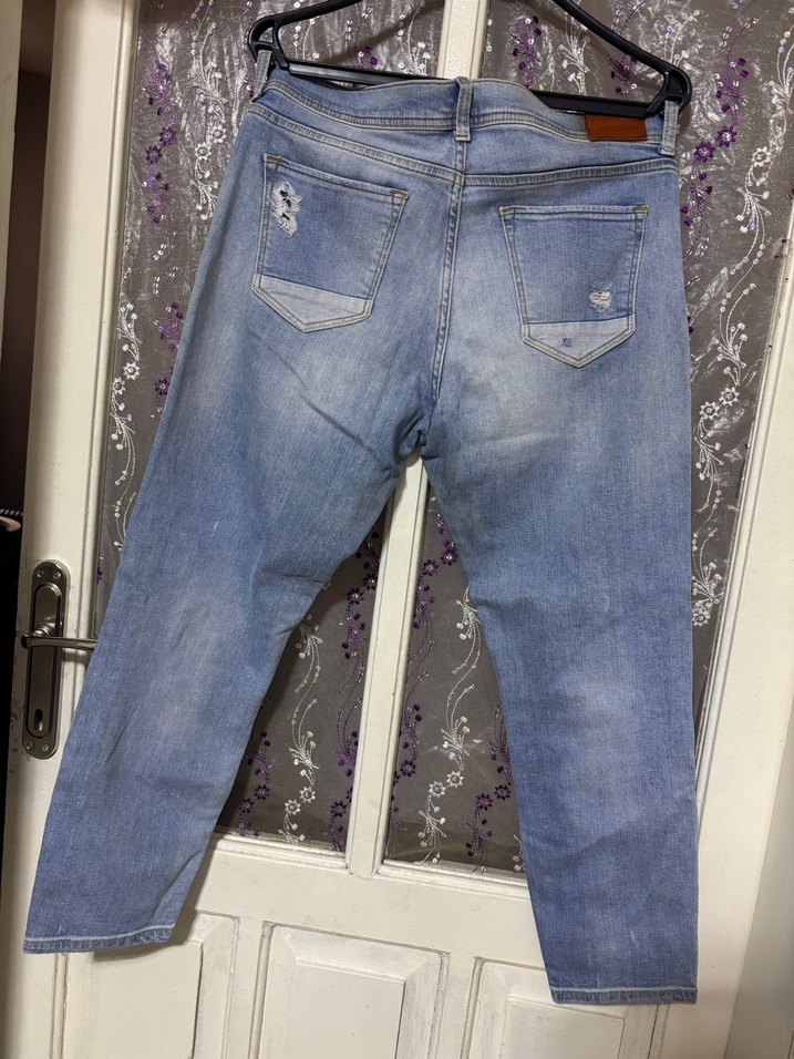 Colins Yırtık Mavi Kadın Kot Pantolon - Görsel 5