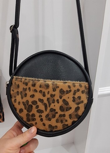 Leopar desen kadın çantası