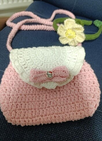 El örgüsü kız çocuğu çanta  - Görsel 3