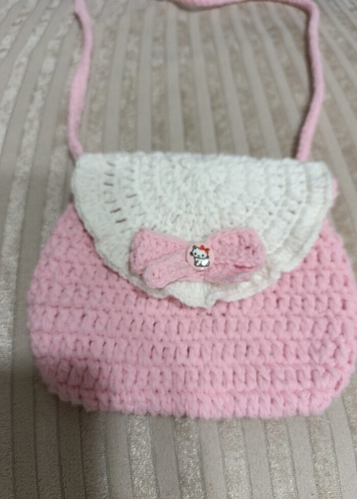 El örgüsü kız çocuğu çanta  - Görsel 2