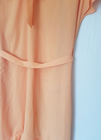 38 Beden turuncu Renk Trendyol somon şifon elbise