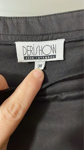 38 Beden siyah Renk Deri Show Etek