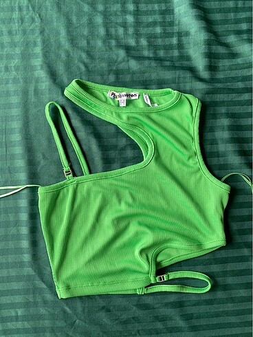 xs Beden yeşil Renk Crop koton