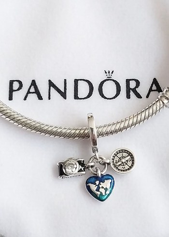 Pandora KAMERA, KALP VE PUSULA SALLANTILI CHARM