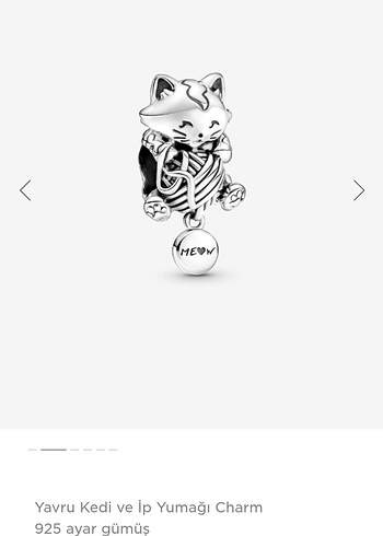 Yavru Kedi ve İp Yumağı Charm