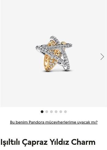 Işıltılı Çapraz Yıldız Charm
