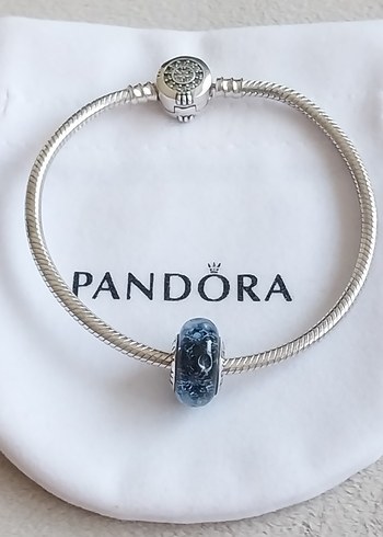  Beden mavi Renk PANDORA DALGALI KOYU MAVİ MURANO CAM OKYANUS CHARM