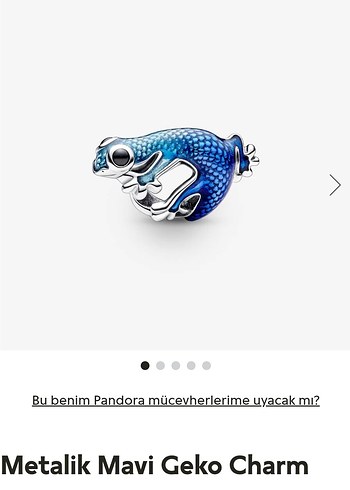 Metalik Mavi Geko Charm