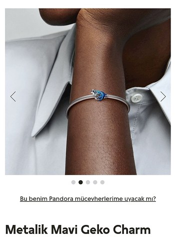 Pandora Metalik Mavi Geko Charm