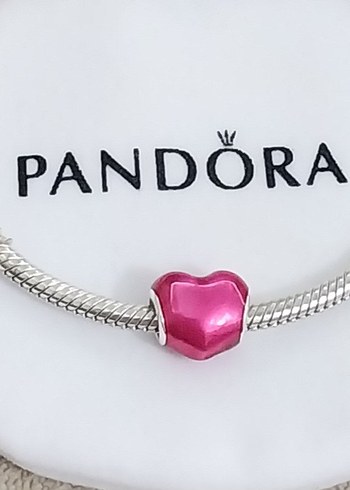 Pandora METALİK PEMBE KALP CHARM