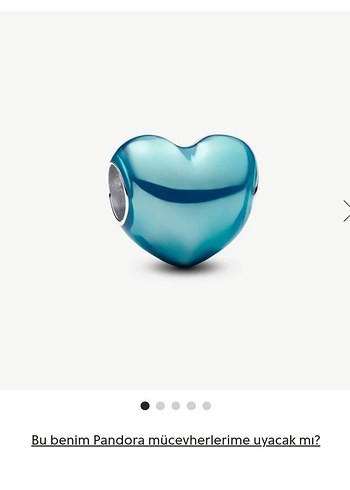 METALİK GÖKYÜZÜ MAVİSİ KALP CHARM