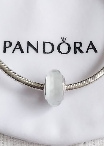 BEYAZ YÜZEYLİ CAM MURANO CHARM - Görsel 2