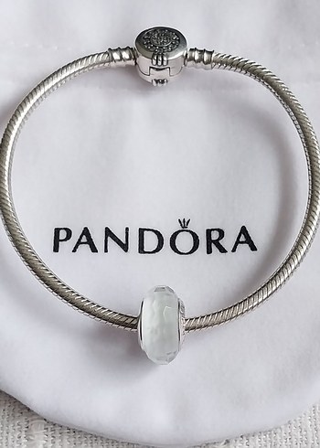 BEYAZ YÜZEYLİ CAM MURANO CHARM - Görsel 5