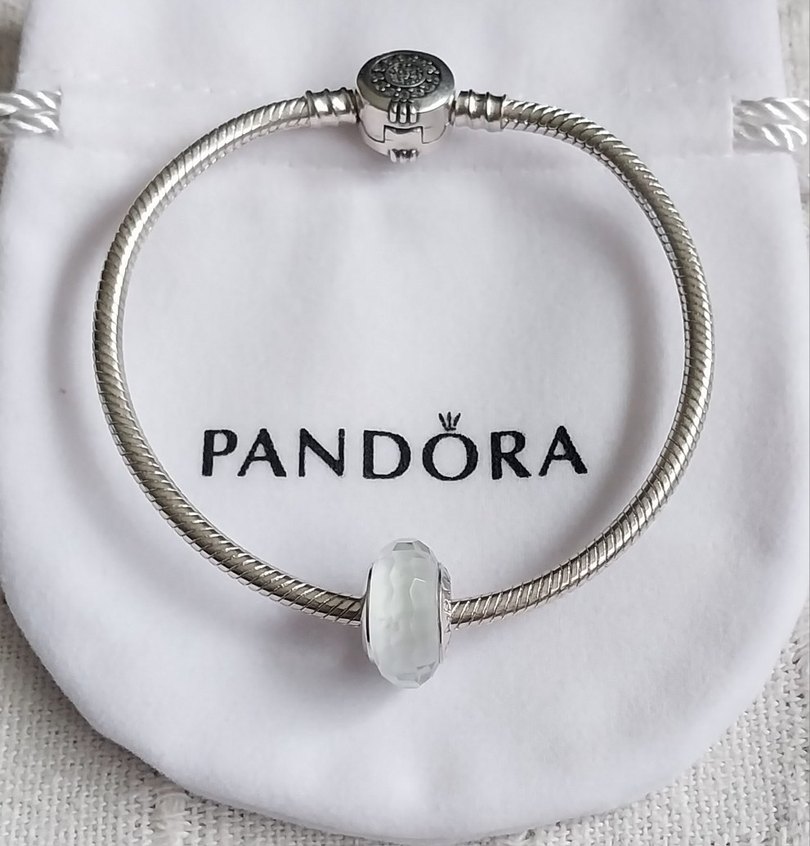 BEYAZ YÜZEYLİ CAM MURANO CHARM - Görsel 5