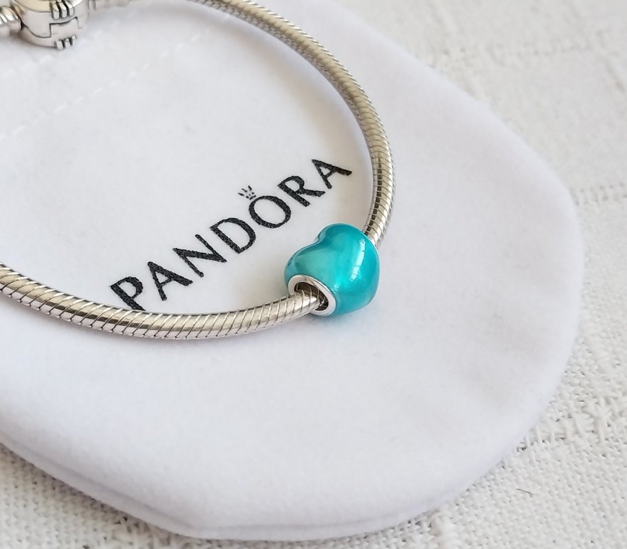 METALİK GÖKYÜZÜ MAVİSİ KALP CHARM - Görsel 3