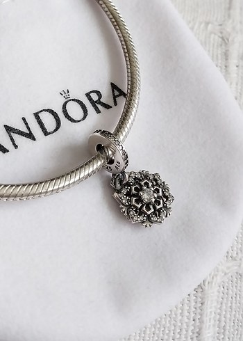 Işıltılı Kar Tanesi Çift Sallantılı Charm - Görsel 2