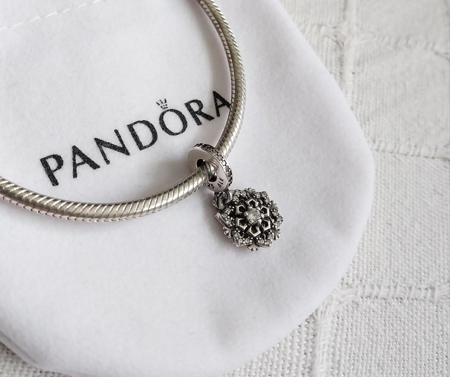 Işıltılı Kar Tanesi Çift Sallantılı Charm - Görsel 2