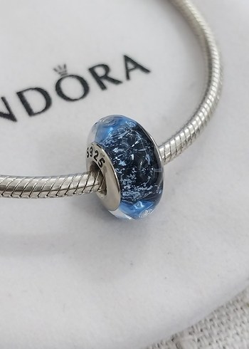 DALGALI KOYU MAVİ  CAM MURANO CHARM - Görsel 2