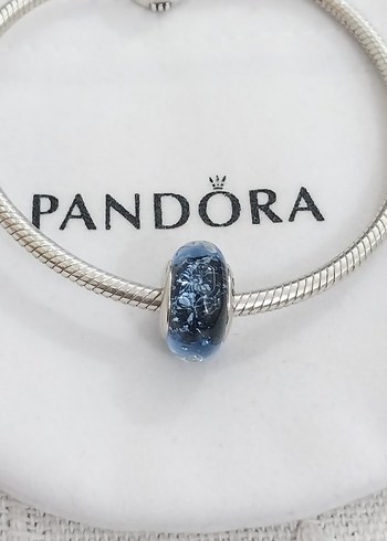 DALGALI KOYU MAVİ  CAM MURANO CHARM - Görsel 3