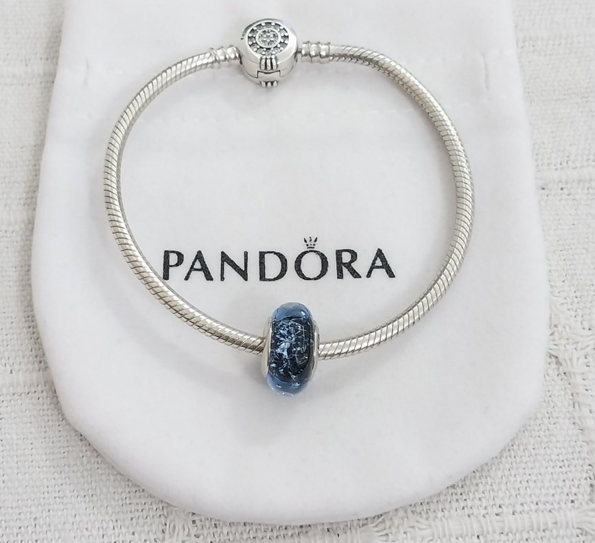 DALGALI KOYU MAVİ  CAM MURANO CHARM - Görsel 5