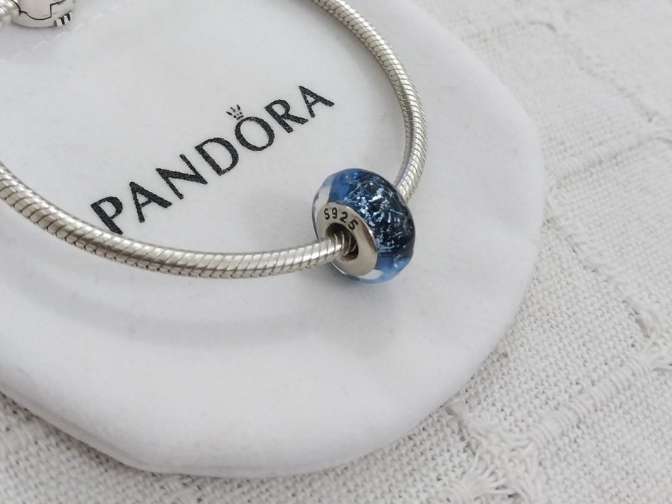 DALGALI KOYU MAVİ  CAM MURANO CHARM - Görsel 4