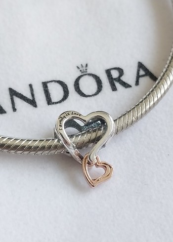 İKİ RENKLİ KAFES İŞİ SONSUZ KALP CHARM - Görsel 3