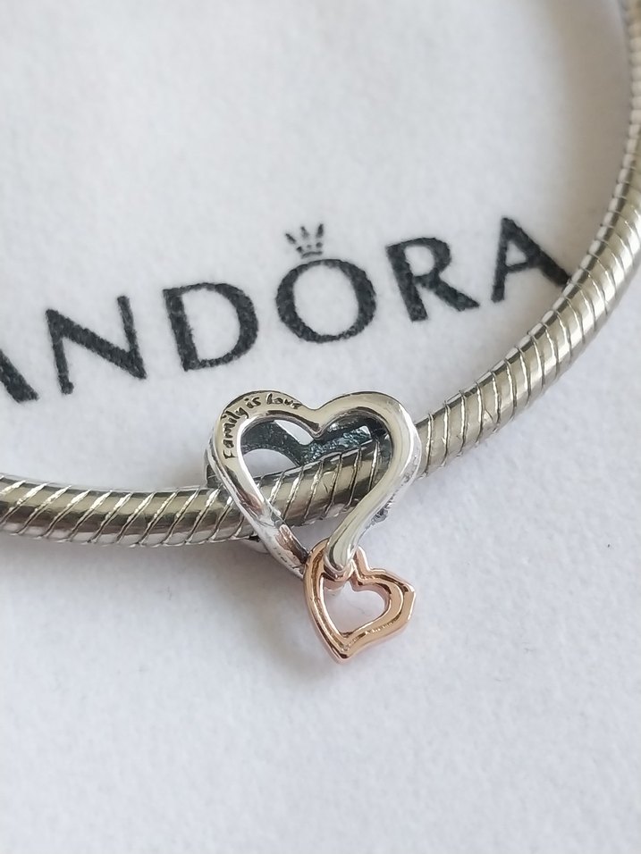 İKİ RENKLİ KAFES İŞİ SONSUZ KALP CHARM - Görsel 3