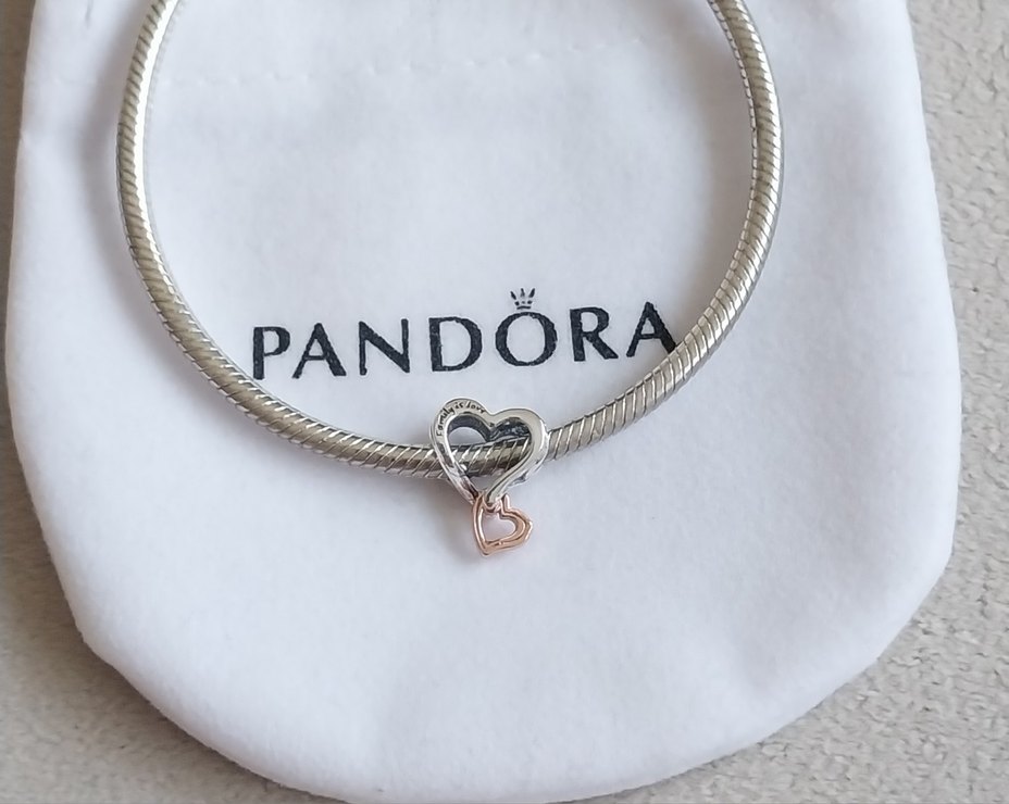 İKİ RENKLİ KAFES İŞİ SONSUZ KALP CHARM - Görsel 2