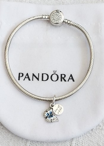 MAVİ KELEBEK VE YAZILI ÇİFT SALLANTILI CHARM - Görsel 5