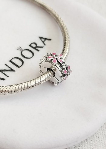 PEMBE ÇİÇEK KLİPS CHARM - Görsel 5