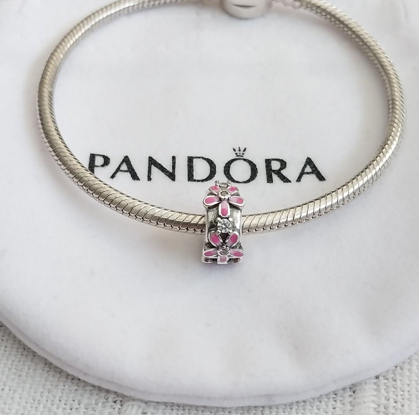 PEMBE ÇİÇEK KLİPS CHARM - Görsel 2