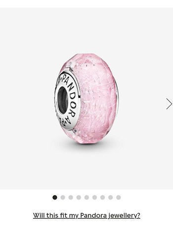 PEMBE YÜZEYLİ CAM MURANO CHARM