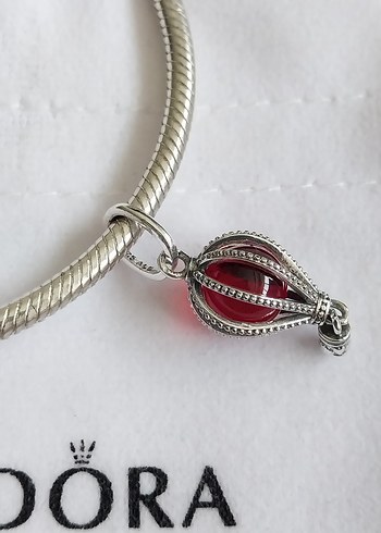 Kırmızı Murano Camı Sıcak Hava Balonu Charm - Görsel 3