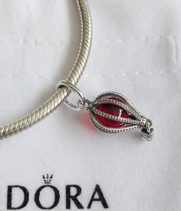 Kırmızı Murano Camı Sıcak Hava Balonu Charm - Görsel 3