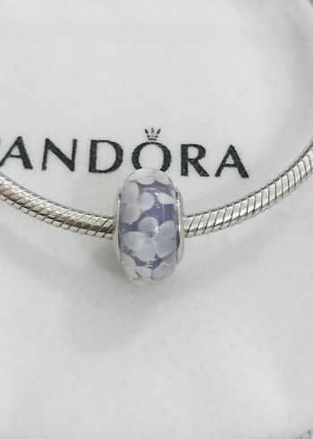 MOR RENKLİ ÇİÇEK MURANO CHARM - Görsel 3