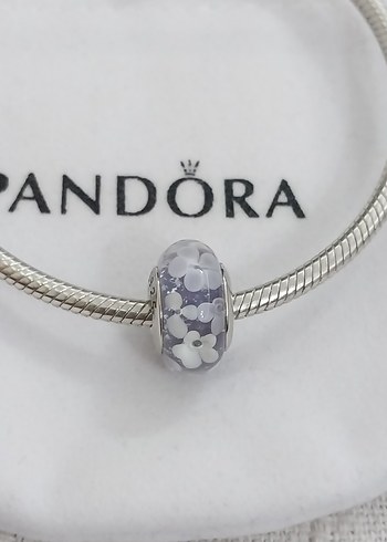 MOR RENKLİ ÇİÇEK MURANO CHARM - Görsel 4