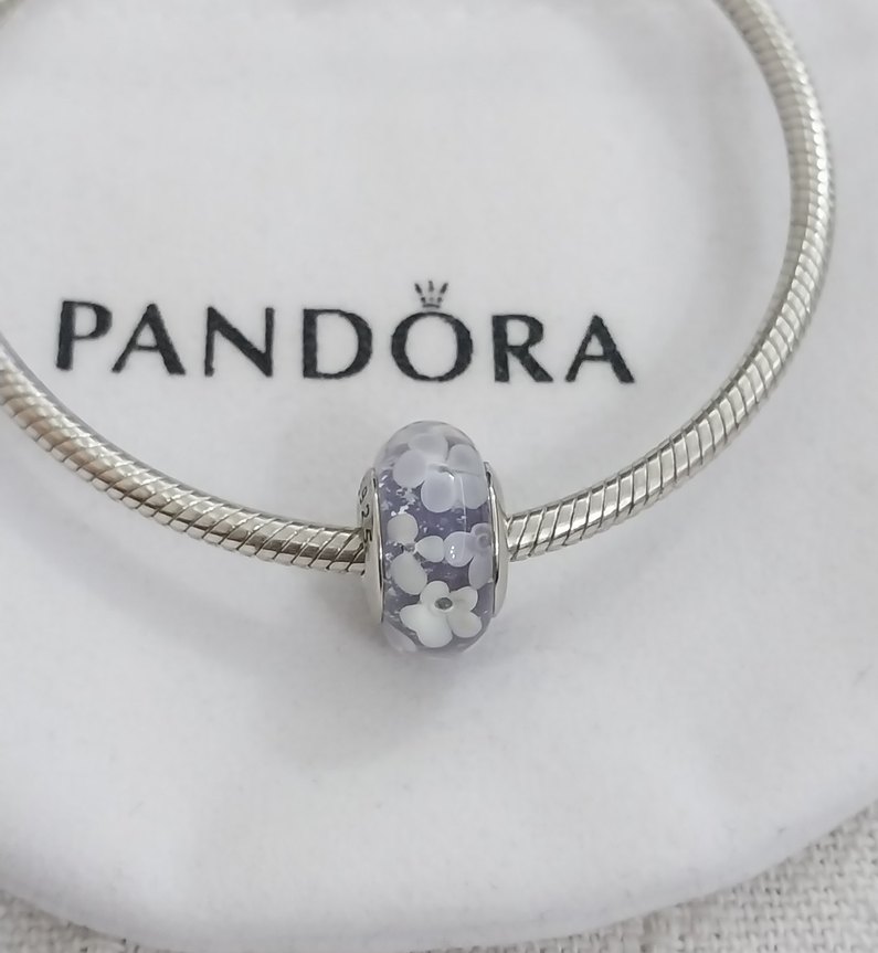 MOR RENKLİ ÇİÇEK MURANO CHARM - Görsel 4