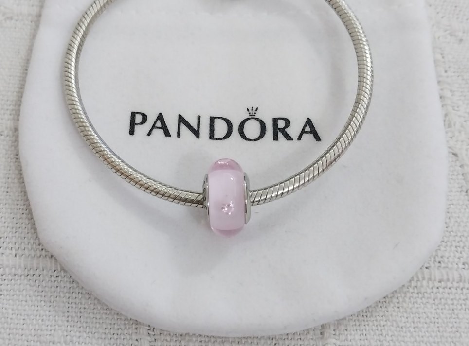 PEMBE KALPLİ CAM MURANO CHARM - Görsel 3