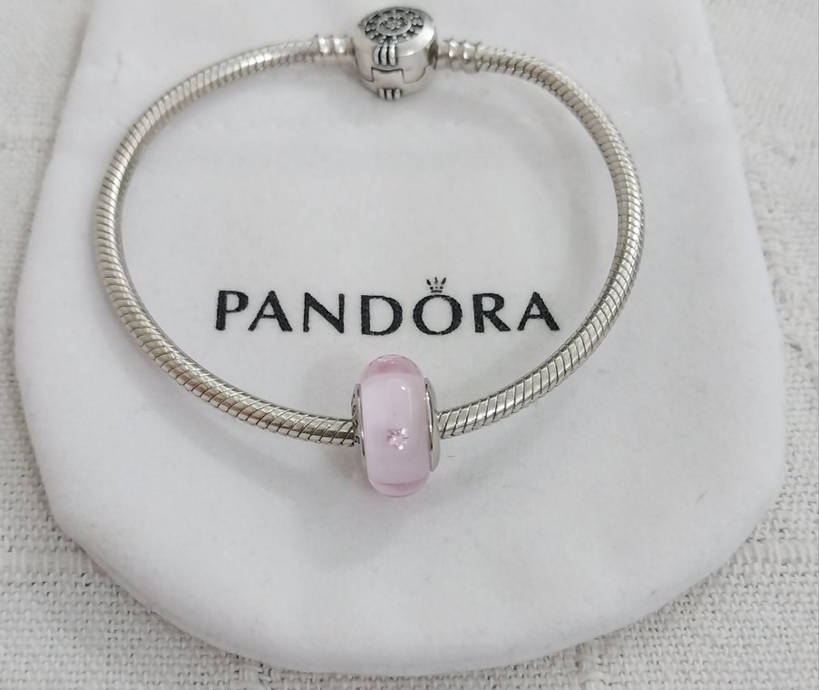 PEMBE KALPLİ CAM MURANO CHARM - Görsel 4