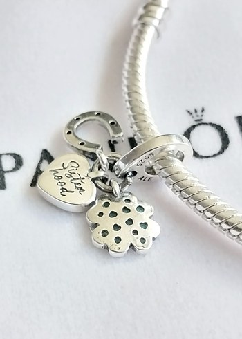 Dört Yapraklı Yonca, Kalp ve At Nalı Charm - Görsel 3