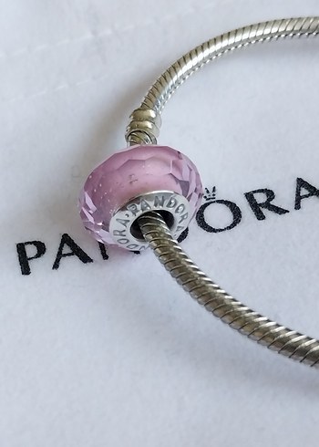 PEMBE YÜZEYLİ CAM MURANO CHARM - Görsel 4