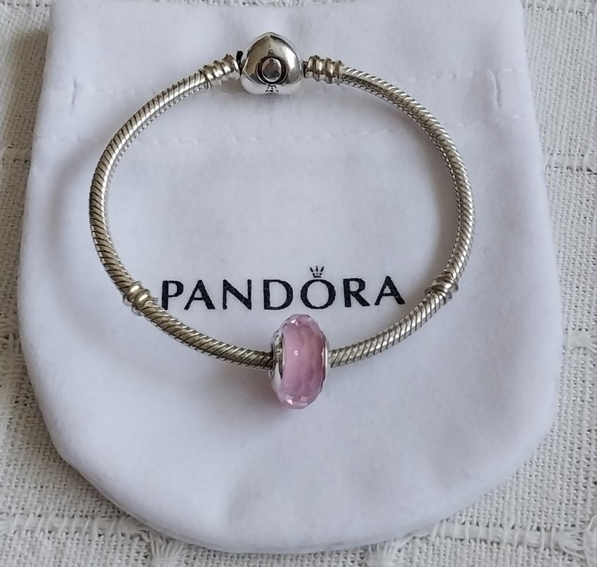 PEMBE YÜZEYLİ CAM MURANO CHARM - Görsel 5