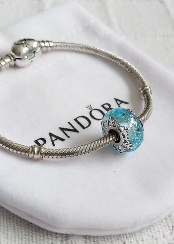 Buz Mavisi Kar Tanesi Murano Charm - Görsel 2