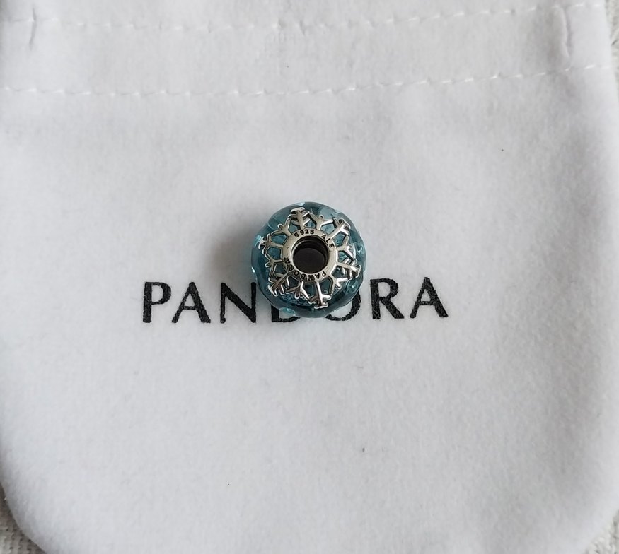 Buz Mavisi Kar Tanesi Murano Charm - Görsel 3